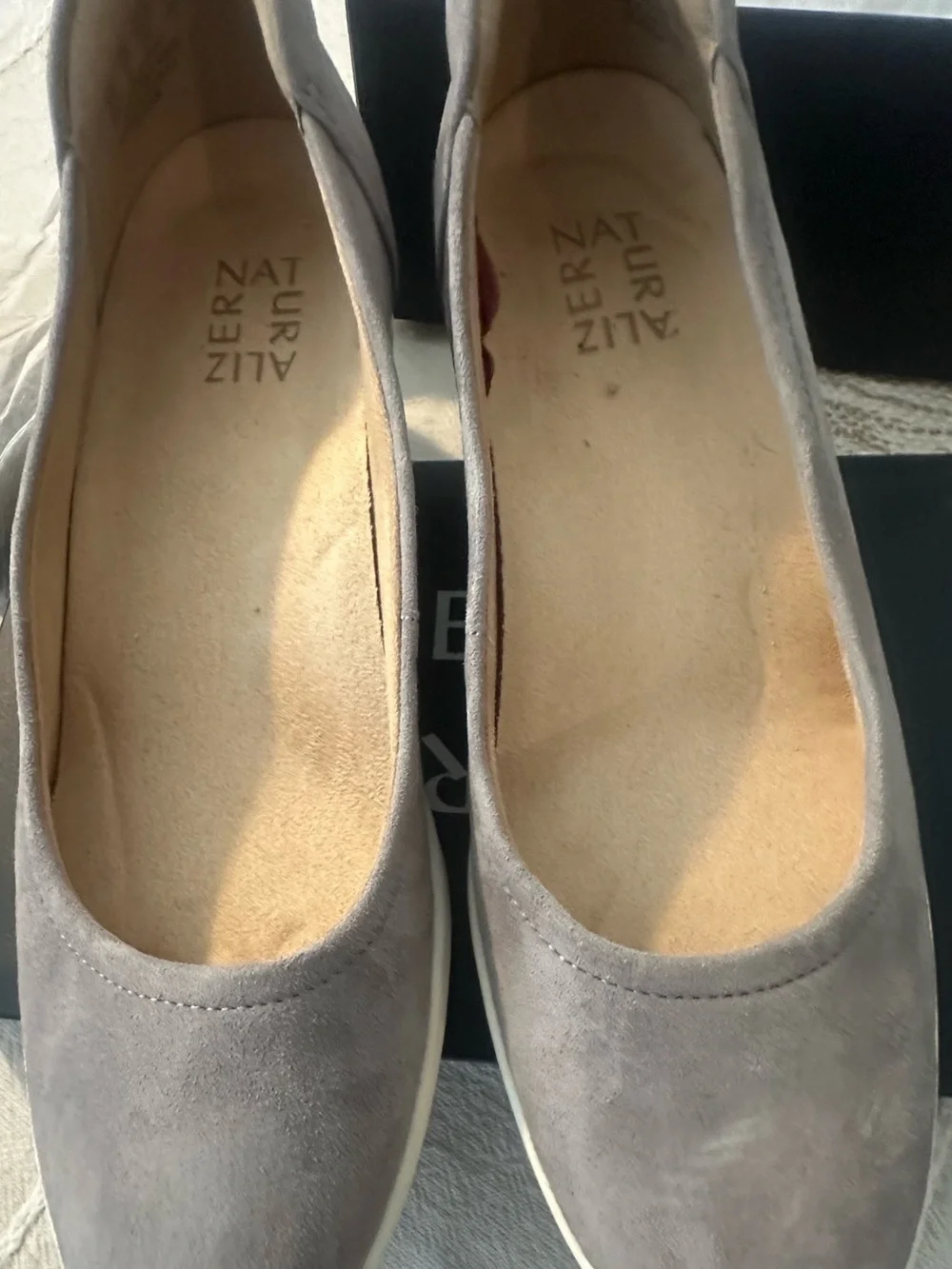 Naturalizer Gray Low Wedge Slip-On Flats